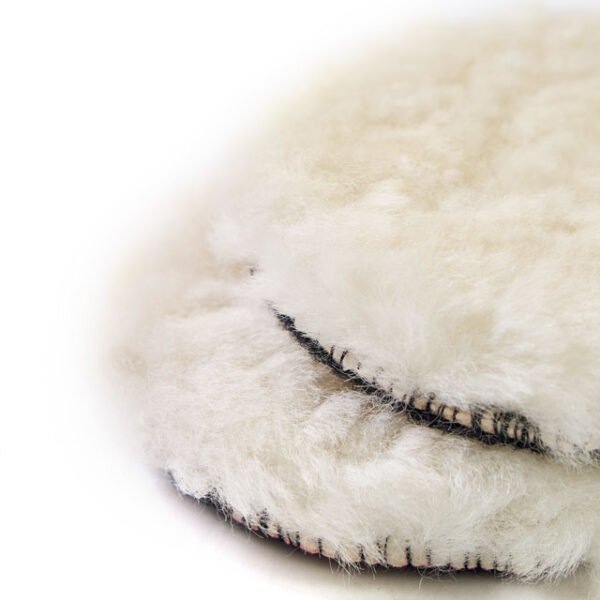 Lambswool Polishing Pads 4 inch Soft Sheepskin Buffing Pads with Hook and Loop Back Design Cutting Pad for Car, Furniture, Glass - Image 3