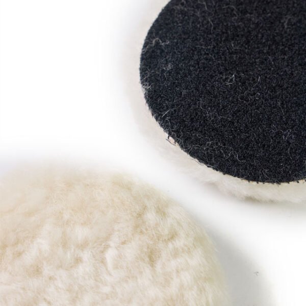 Lambswool Polishing Pads 4 inch Soft Sheepskin Buffing Pads with Hook and Loop Back Design Cutting Pad for Car, Furniture, Glass - Image 4